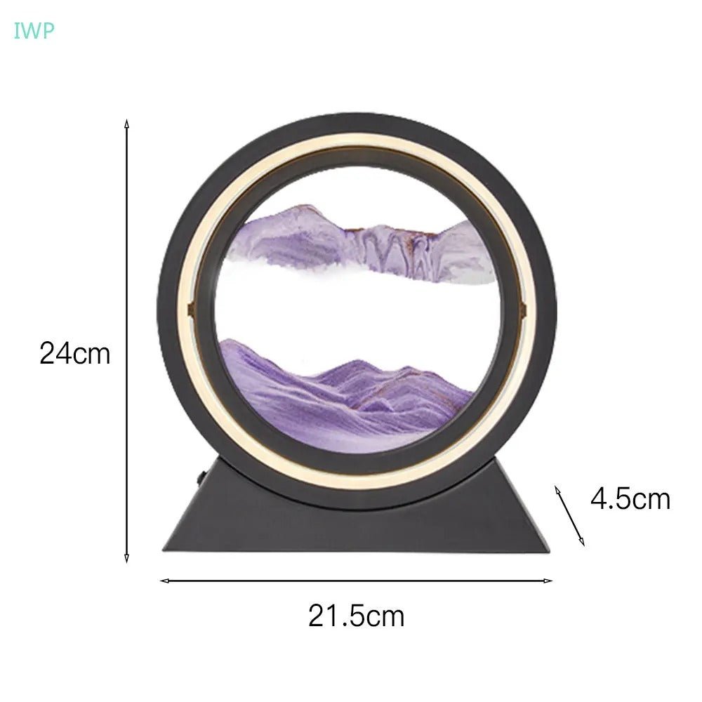 Creative 360° Rotating Quicksand Lamp - Dynamic Sand Art Light