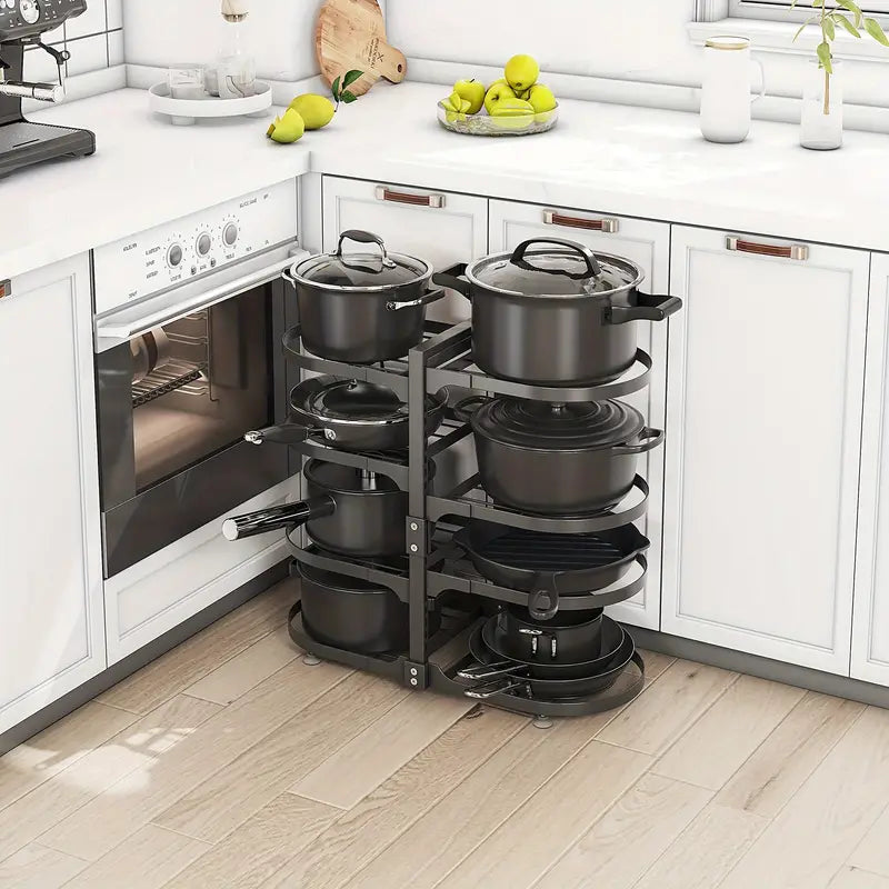 Adjustable Pot Organizer Rack for Under Cabinet