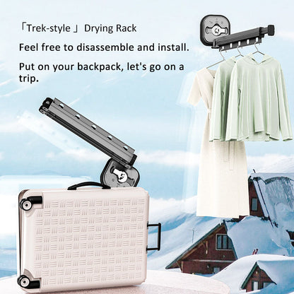 No Punching Wall Mounted Clothes Hanger Retractable