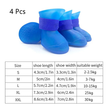 4Pcs Pet WaterProof Rainshoe