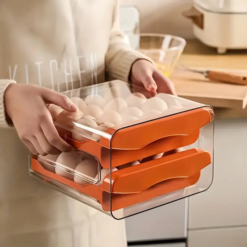 32 Grids Double Drawer Storage Shockproof Egg Holder