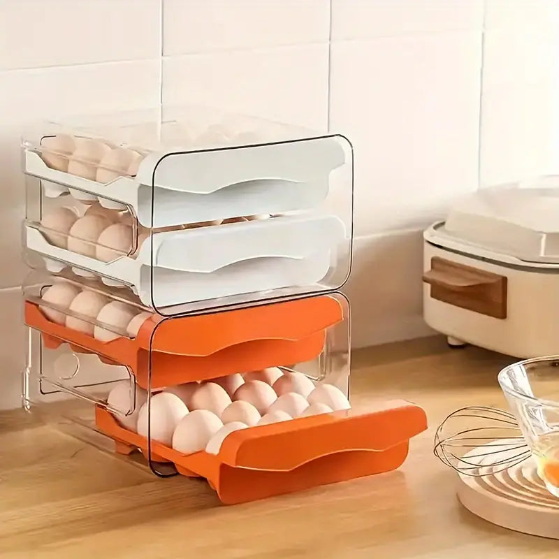 32 Grids Double Drawer Storage Shockproof Egg Holder