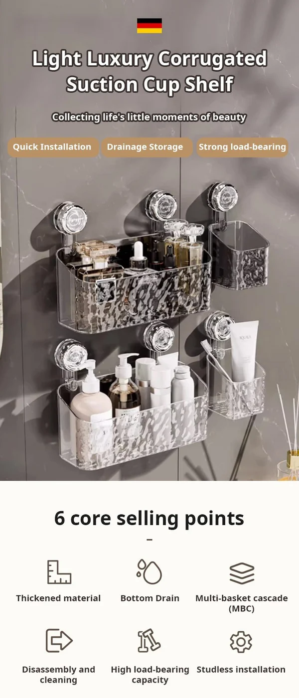 Glacier Pattern Suction Cup Shelf