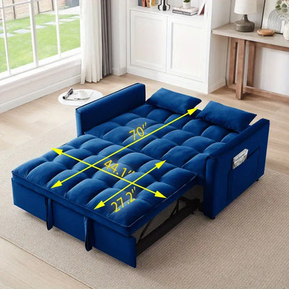 3-in-1 convertible modern velvet double sofa Futon sofa bed with adjustable back