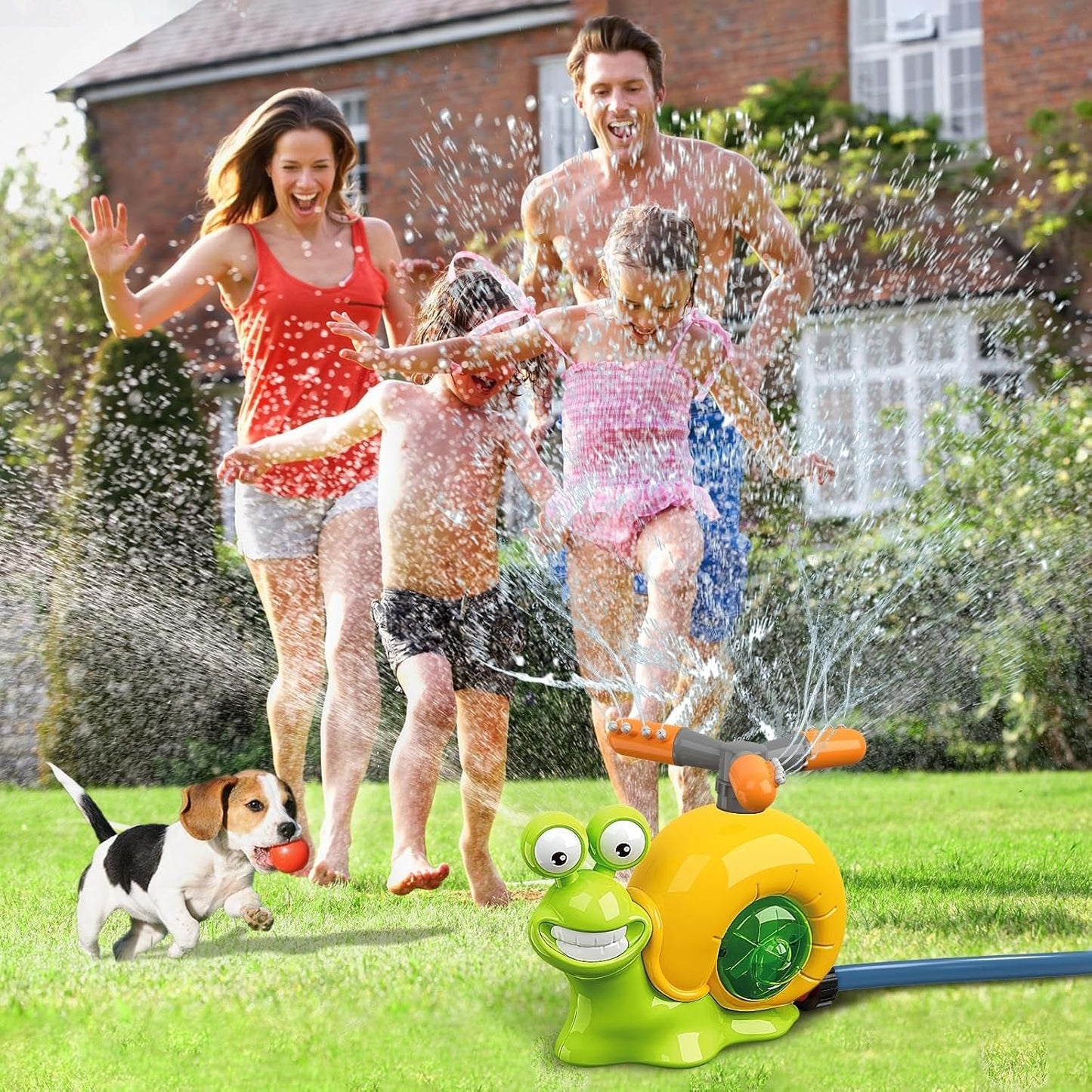 2-in-1 Water Sprinkler - Baseball Toy for Kids, 360° Rotating Spray