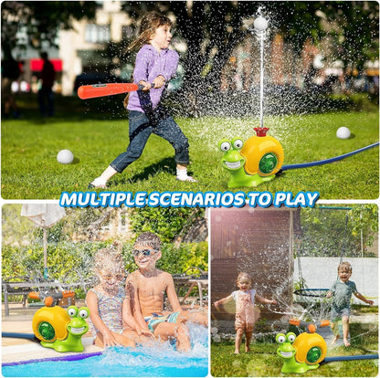 2-in-1 Water Sprinkler - Baseball Toy for Kids, 360° Rotating Spray