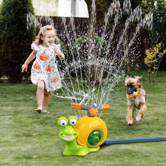 2-in-1 Water Sprinkler - Baseball Toy for Kids, 360° Rotating Spray