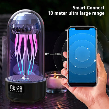 3-in-1  Jellyfish Lamp with Clock - Smart Decoration Bluetooth Speaker