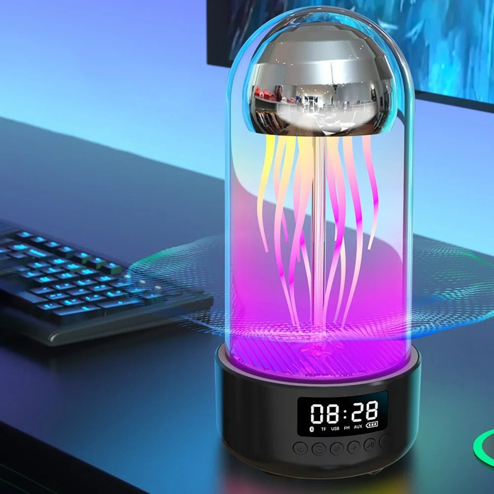 3-in-1  Jellyfish Lamp with Clock - Smart Decoration Bluetooth Speaker