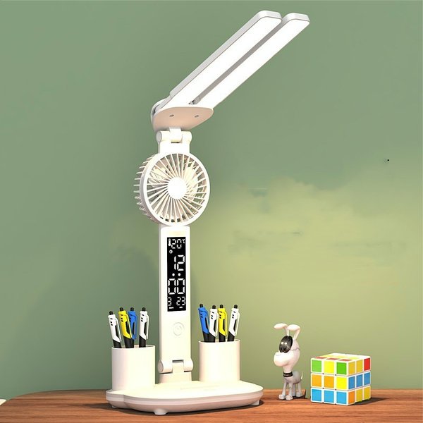 3-in-1 Multifunction LED Table Lamp - Calendar, Clock, USB Rechargeable Desk Light