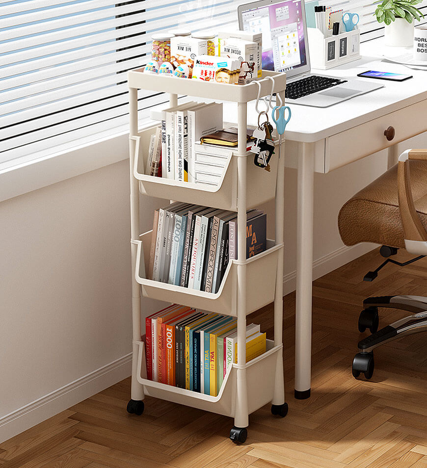 3-Tier Storage Shelf Rack With Brake