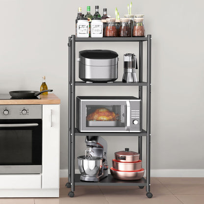 Heavy Duty Bakers Rack 4-Tier Free Standing Kitchen Storage Shelf Rack