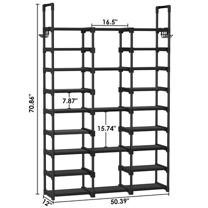 9 Tiers Shoe Rack Shoe Organizer Storage with Non-Woven Fabric