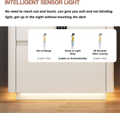 LED Nightstand with Wireless Charging Station