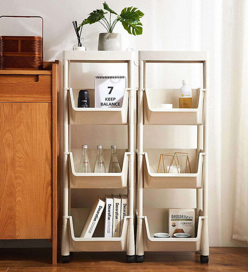 3-Tier Storage Shelf Rack With Brake