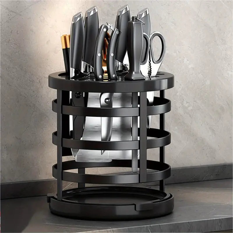 Rotating Knife Rack Stainless Steel Storage Rack