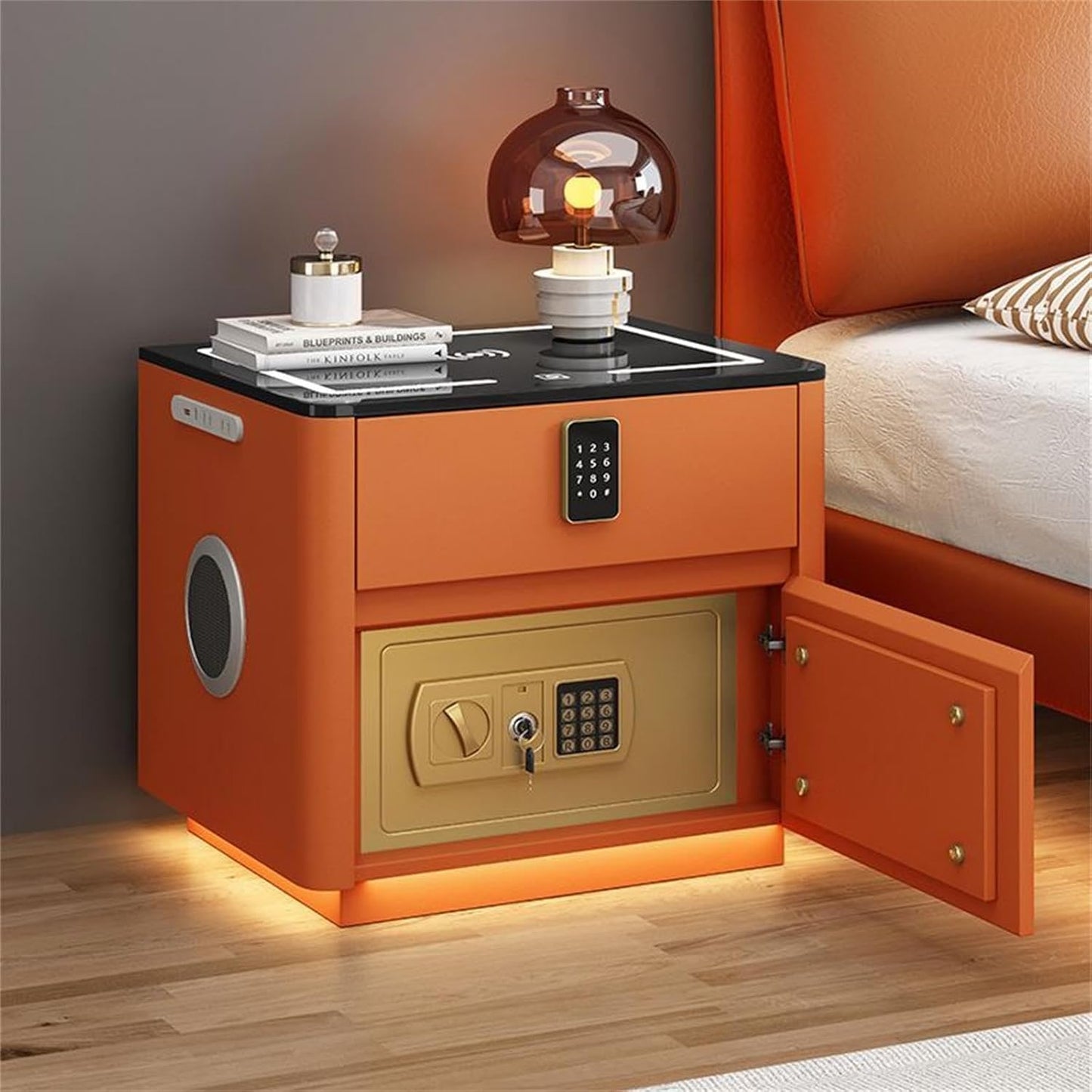 LED Nightstand with Wireless Charging Station