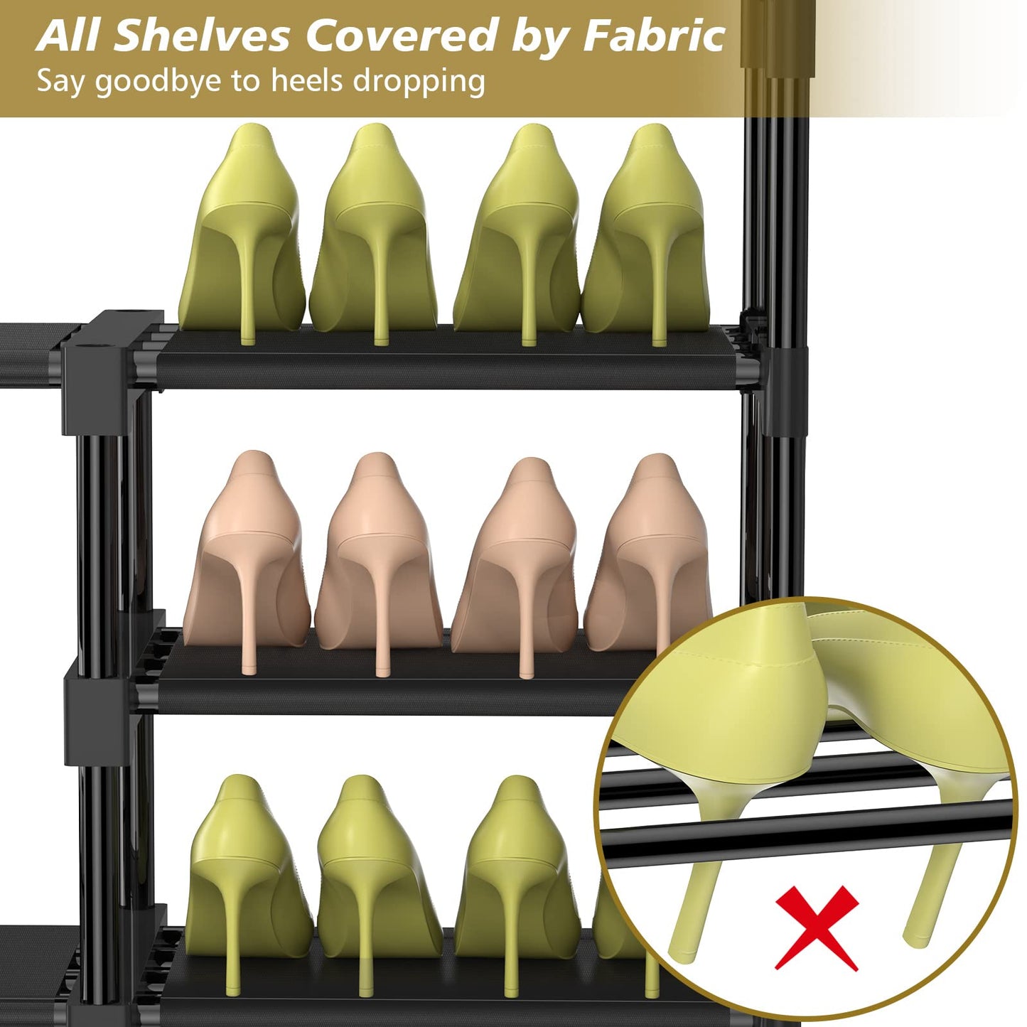 9 Tiers Shoe Rack Shoe Organizer Storage with Non-Woven Fabric