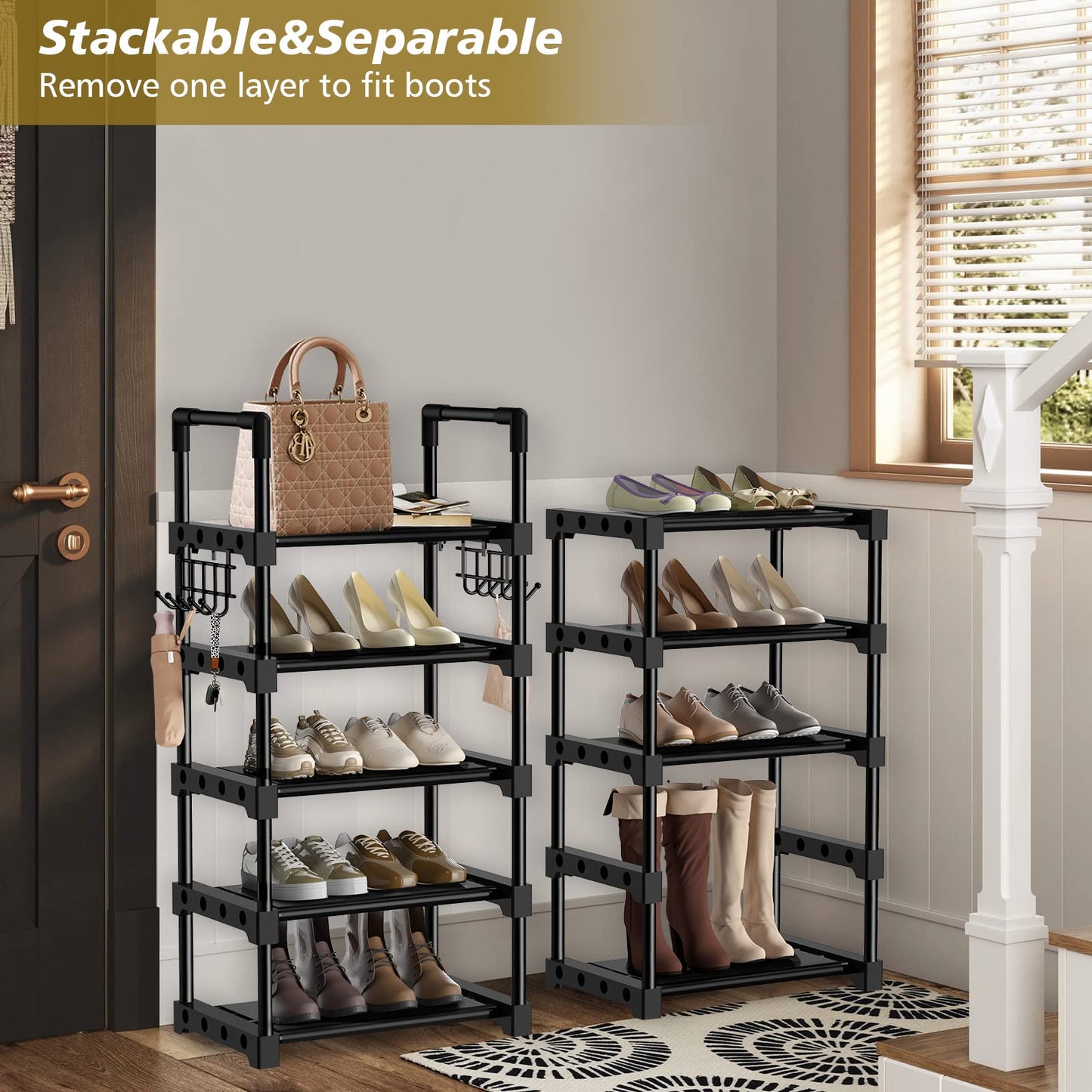 9 Tiers Shoe Rack Shoe Organizer Storage with Non-Woven Fabric