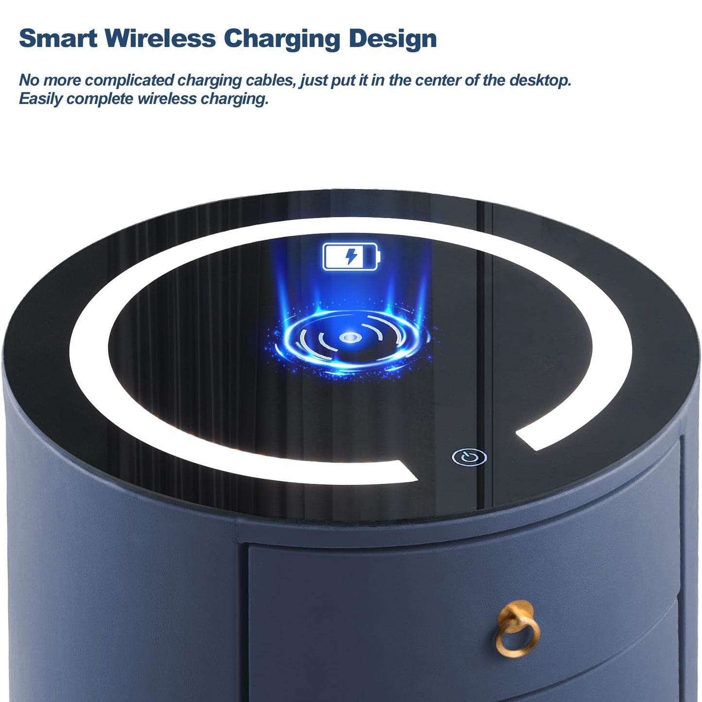 Set of 2 Smart Nightstands with Wireless Charging Station