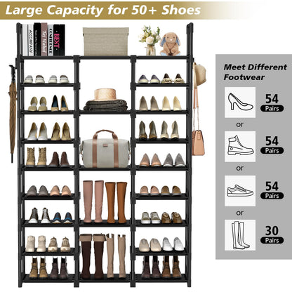 9 Tiers Shoe Rack Shoe Organizer Storage with Non-Woven Fabric