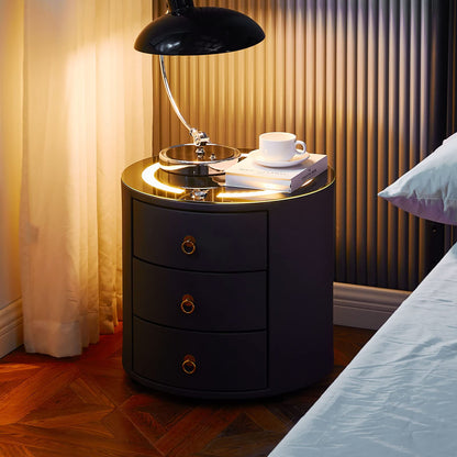 Set of 2 Smart Nightstands with Wireless Charging Station