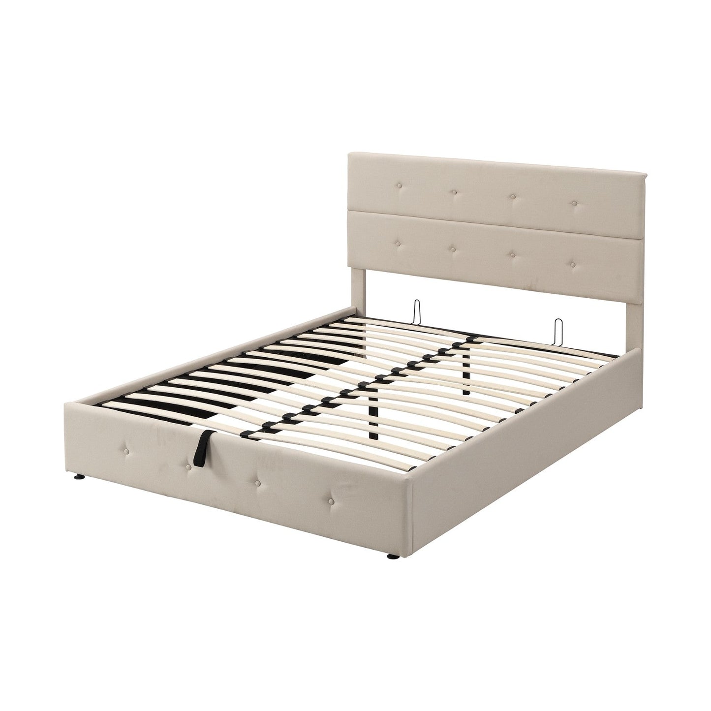 Queen Size Upholstered Platform Bed with Underneath Storage