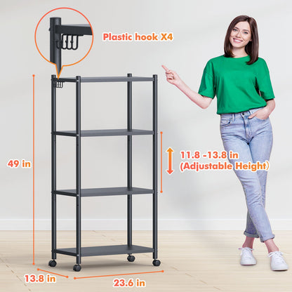 Heavy Duty Bakers Rack 4-Tier Free Standing Kitchen Storage Shelf Rack