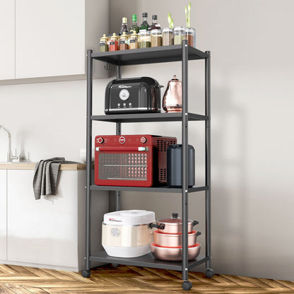 Heavy Duty Bakers Rack 4-Tier Free Standing Kitchen Storage Shelf Rack