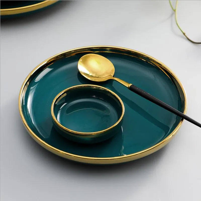 Luxurious Green Porcelain Dinnerware Set