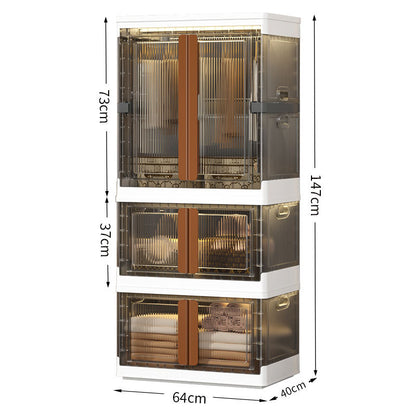 Portable Wardrobe Closet Collapsible Storage Organizer Set with Hanging Rack