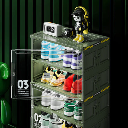 Green Foldable Multi-Layer Shoe Rack Cabinet