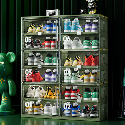 Green Foldable Multi-Layer Shoe Rack Cabinet