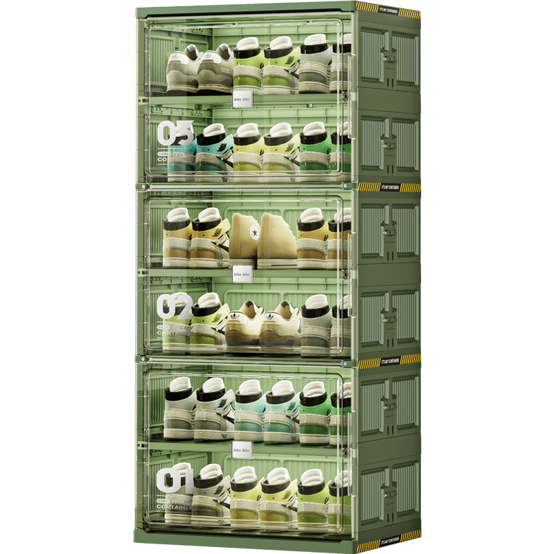 Green Foldable Multi-Layer Shoe Rack Cabinet