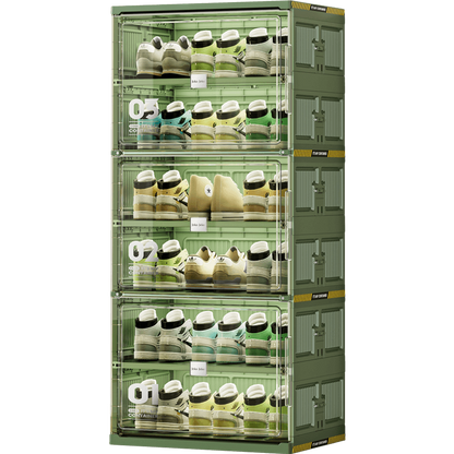 Green Foldable Multi-Layer Shoe Rack Cabinet