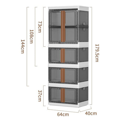 Portable Wardrobe Closet Collapsible Storage Organizer Set with Hanging Rack