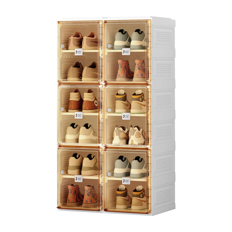 White Foldable Multi-Layer Shoe Rack Cabinet