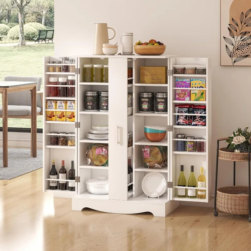 Pantry Storage Cabinet with Drawer and Adjustable Shelves