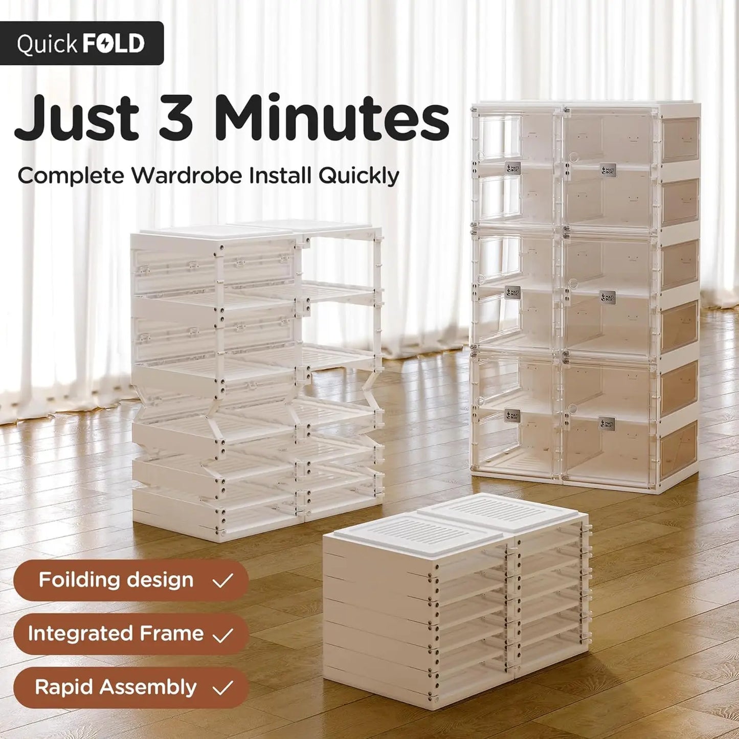 Clear Foldable Shoe Rack Closet Shoe Storage Box