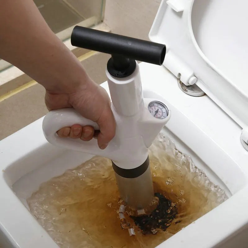 Stainless Steel Toilet Pipe Dredger Pneumatic Household High-pressure Dredging