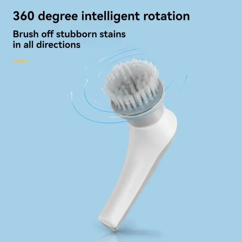 Multifunctional electric cleaning brush for bathroom, windows, kitchen, and automotive cleaning tools.