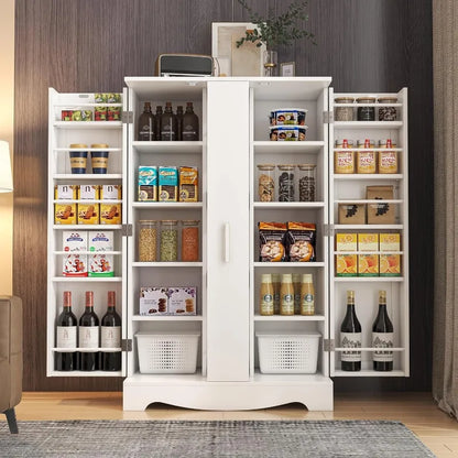 Pantry Storage Cabinet with Drawer and Adjustable Shelves