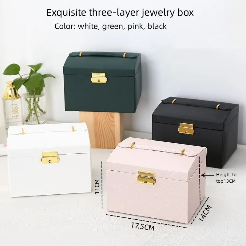 Three Layer Leather Jewelry Box