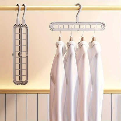 3pcs Foldable 9-Hole Hangers – Heavy Duty Space-Saving Closet Organizer