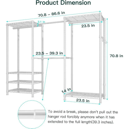 Expandable Closet Organizers and Storage with 4 Hanging Rods