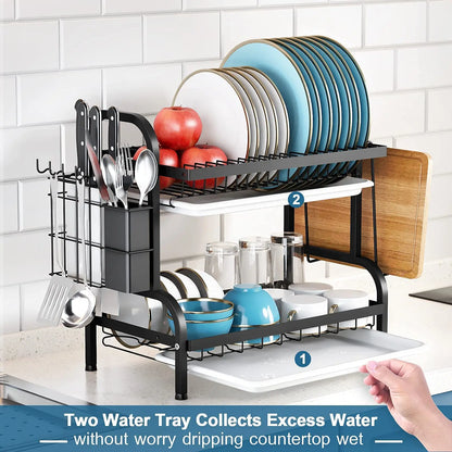 2 Tier Dish Rack for Kitchen Counter