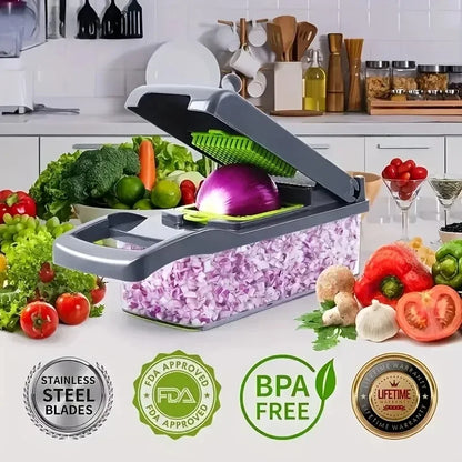 14/16 in 1 Multifunctional Vegetable Chopper Handle Food  Cut Kitchen Items