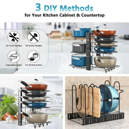 8 Tiers Pan Pot Organizer Rack