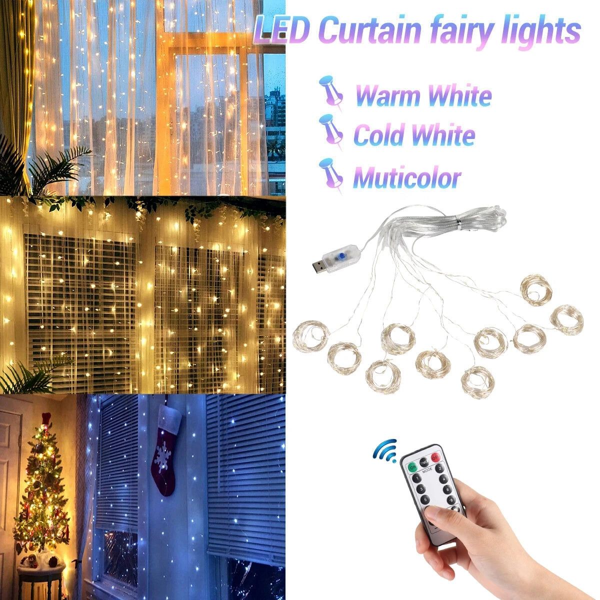 String Light Fairy Garland Curtain Light Decor