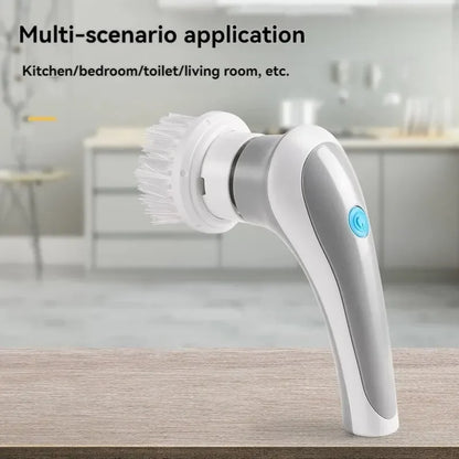 Multifunctional electric cleaning brush for bathroom, windows, kitchen, and automotive cleaning tools.